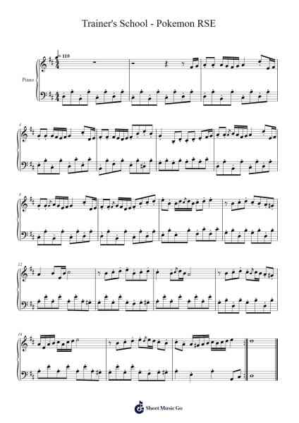 Trainer's School - Pokemon RSE Sheet Music by Junichi Masuda-Arr.Tifliz
