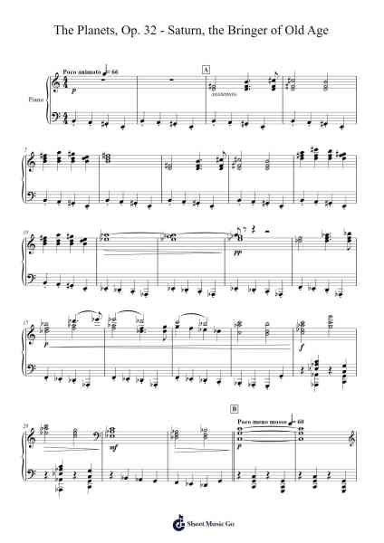 The Planets, Op. 32 - Saturn, the Bringer of Old Age Sheet Music by Gustav Holst-Arr.Stoweberg