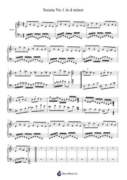 Sonata No.1 in d minor Sheet Music by Steven Sierra-Arr.Hornker