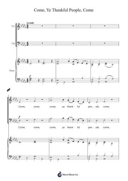 Come, Ye Thankful People, Come Sheet Music by Alex Trigg-Arr.Souyet Jamesnolds