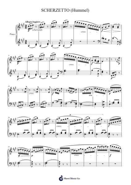 Scherzetto by Hummel Sheet Music by Johann Nepomuk Hummel-Arr.Watblack Jackcoln