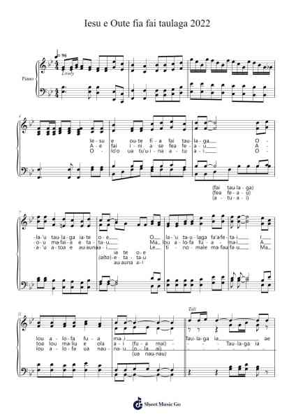 Iesu e Oute fia fai taulaga 2022 Sheet Music by Webbstuart-Arr.Beckfey Earlnice
