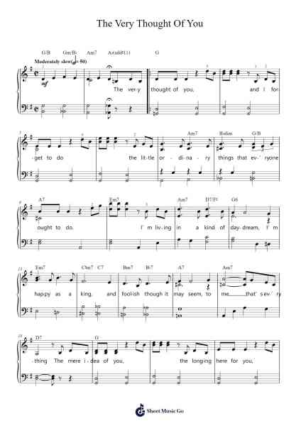 The Very Thought Of You Sheet Music by Frank Sinatra-Arr.Bergdrew Browningthur