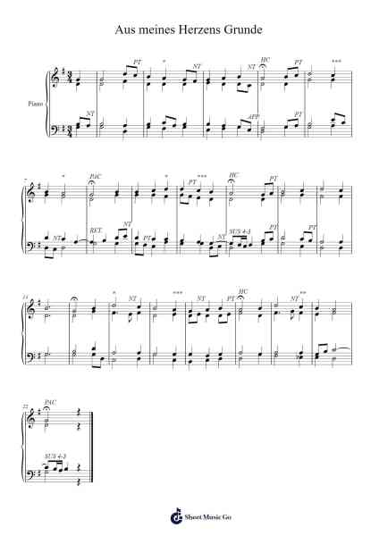 Aus meines Herzens Grunde Sheet Music by -Arr.Woolfleen Juskirk