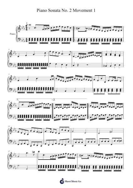 Piano Sonata No. 2: Movement I Sheet Music by cris_colnaghi-Arr.Stilwald Mollswift