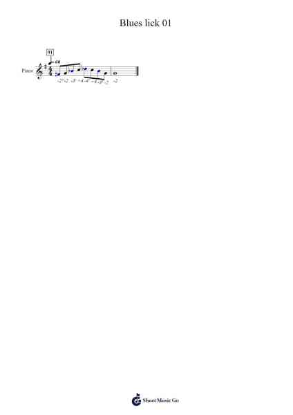 Blues lick 01 Sheet Music by Dish-Arr.Yorkkim