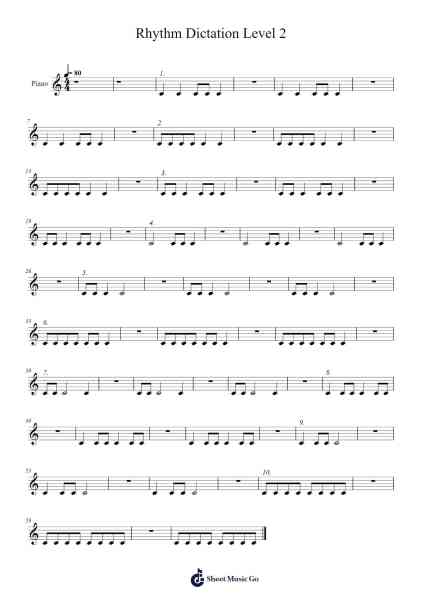 Rhythm Dictation Level 2 Sheet Music by srstockton-Arr.Copraine
