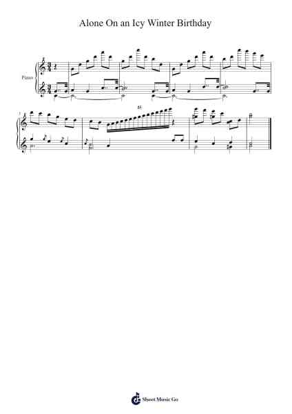 Alone On an Icy Winter Birthday Sheet Music by Ethan Dunne-Arr.Flowergess