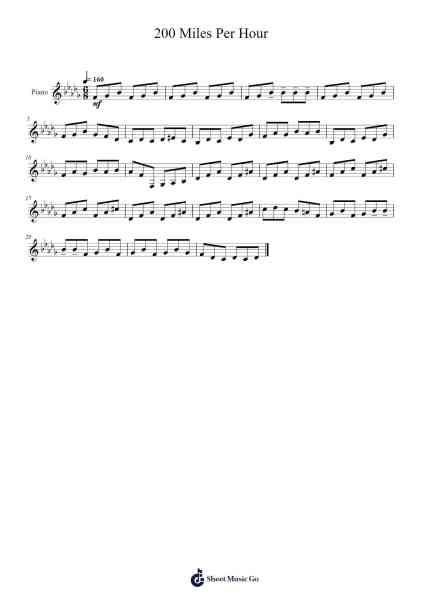 200 Miles Per Hour Sheet Music by Braulio Santos-Arr.Elroyley Alsce