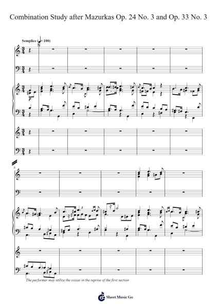 Combination Study after Mazurkas Op. 24 No. 3 and Op. 33 No. 3 Sheet Music by Frédéric Chopin-Arr.Franling Godrwood