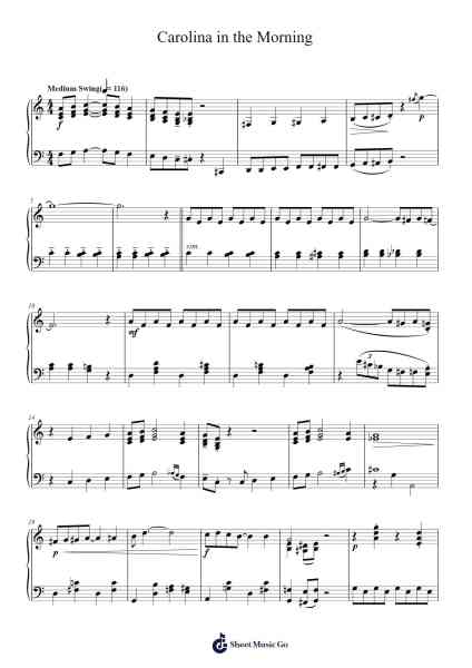 Carolina in the Morning Sheet Music by Walter Donaldson-Arr.Cookwebb