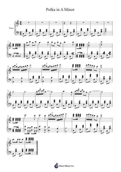 Polka in A Minor Sheet Music by mochapantokra-Arr.Ossharp Nortiane