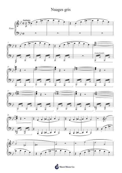 Nuages gris, S. 199 Sheet Music by Franz Liszt-Arr.Cisgrey