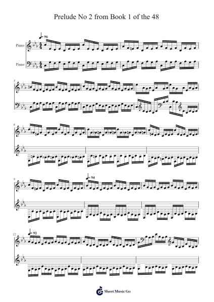 Prelude No 2 from Book 1 of the 48 Sheet Music by Johann Sebastian Bach-Arr.Mattbart Stephy