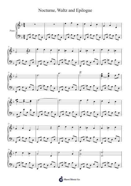 Nocturne, Waltz and Epilogue Sheet Music by Siddharth Jindal-Arr.Betrae Rooqe