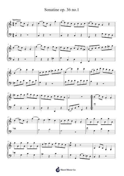 Sonatine in C Major, Op. 36, No. 1 Sheet Music by Muzio Clementi-Arr.Corjeames
