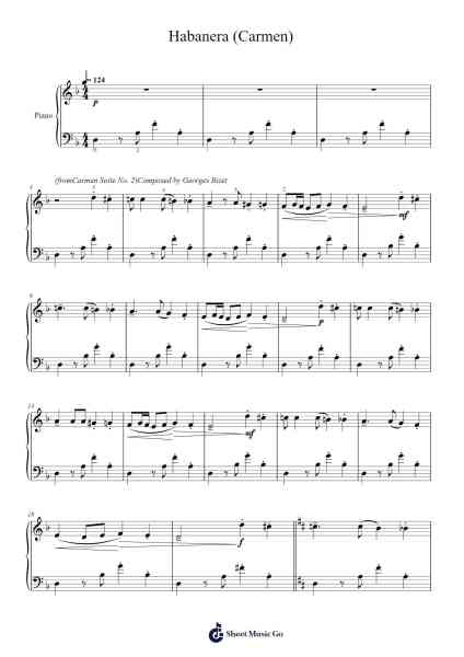 Habanera (Carmen) - Georges Bizet Sheet Music by Georges Bizet-Arr.Asdict