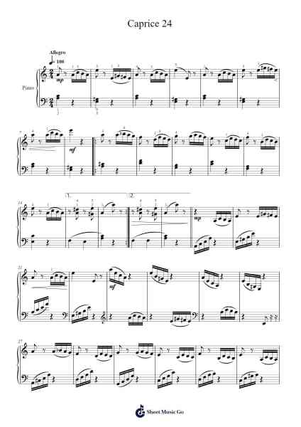 24 Caprices for Solo Violin, Op. 1: No. 24 in A Minor Sheet Music by Niccolò Paganini-Arr.Royps