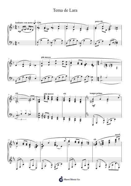 Tema de Lara Sheet Music by Marc Sabatella-Arr.Marhum