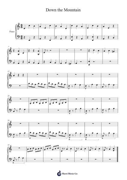 Down the Mountain Sheet Music by Richard Laikam-Arr.Rhotab