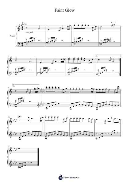 Faint Glow Sheet Music by Toby Fox-Arr.Joanbar Crichniel