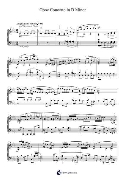Oboe Concerto in D Minor, S.Z799 Sheet Music by Alessandro Marcello-Arr.Annral Thomliz