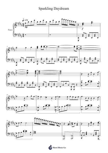 Sparkling Daydream Sheet Music by ZAQ-Arr.Bulgy Boylebaird
