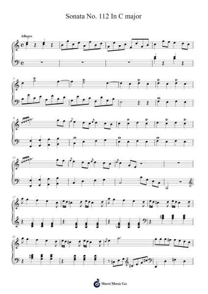 Sonata No. 112 in C Major Sheet Music by Padre Antonio Soler-Arr.Detio Gemlo
