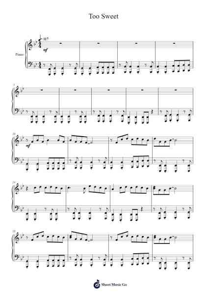 Too Sweet Sheet Music by Hozier-Arr.Cashshop