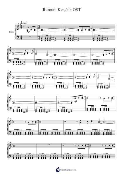Rurouni Kenshin OST Sheet Music by Rurouni Kenshin-Arr.Mabloor Tourszy