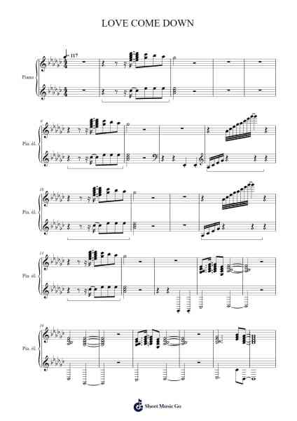 LOVE COME DOWN Sheet Music by KASHIF-Arr.Churwalsh