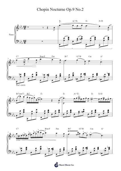 Nocturne in E-flat Major, Op. 9, No. 2 Sheet Music by Frédéric Chopin-Arr.Flowergess