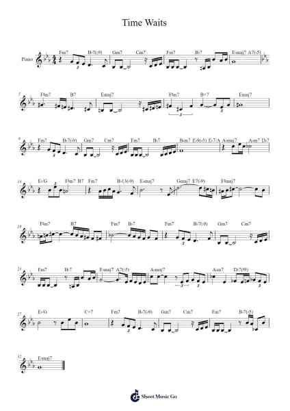 Time Waits Sheet Music by Earl "Bud" Powell-Arr.Deirholt