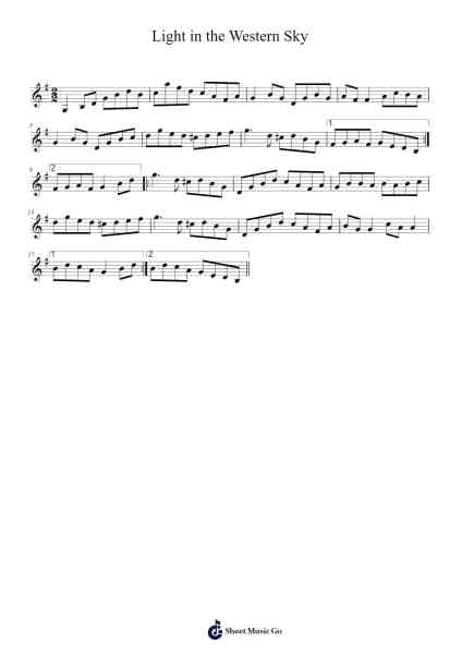 Light in the Western Sky Sheet Music by Ed Reavy-Arr.Virgreg