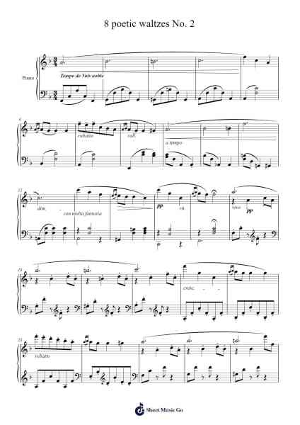 8 Poetic Waltzes No. 2 Sheet Music by Enrique Granados-Arr.Chrismay Penniah