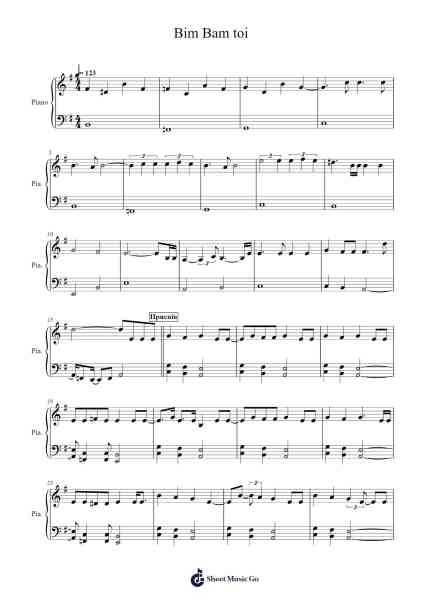 Bim Bam toi Sheet Music by Carla-Arr.Blantiane Hobrob