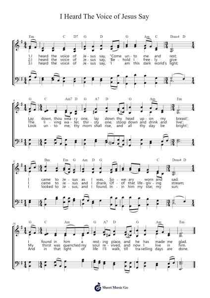 I Heard The Voice of Jesus Say Sheet Music by Ralph Vaughan Williams-Arr.Fordtodd