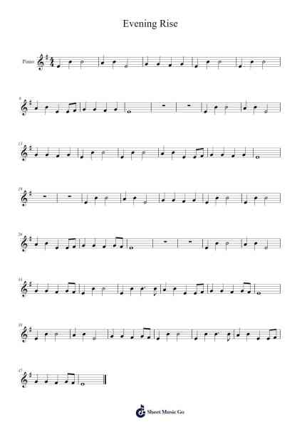 Evening Rise Sheet Music by Stelsie-Arr.Pomiles