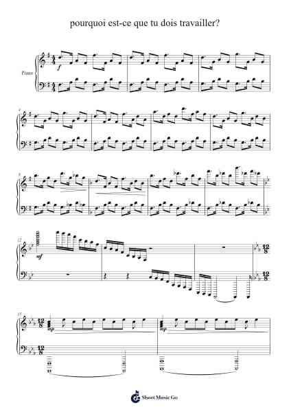 pourquoi est-ce que tu dois travailler? Sheet Music by Simpray-Arr.Dickbryce Biien