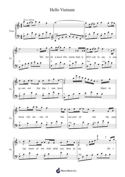 Hello Vietnam Sheet Music by Unknown author-Arr.Xanlain Drychel