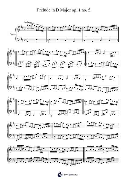 Prelude in D Major, Op. 1 No. 5 Sheet Music by Jayps-Arr.Shedave Dwightrene