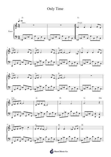 Only Time Sheet Music by Enya-Arr.Croftlitt