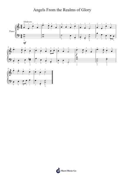 Angels From the Realms of Glory Sheet Music by J. Montgomery-Arr.Stilris Babty