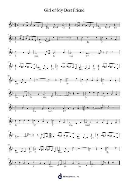 Girl of My Best Friend Sheet Music by Elvis Presley-Arr.Webbkay