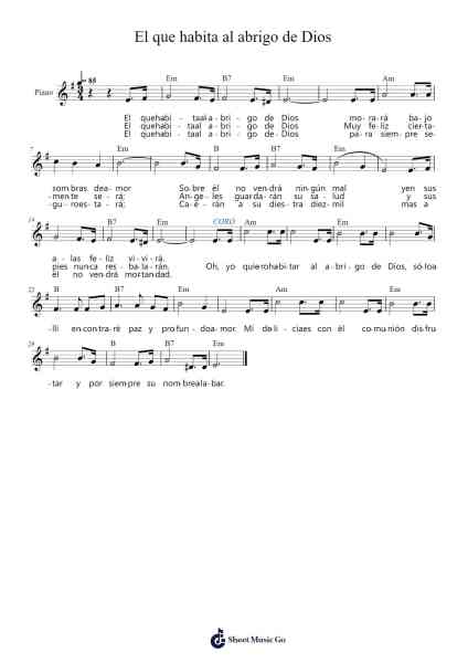 El que habita al abrigo de Dios Sheet Music by monky92s-Arr.Yulegus