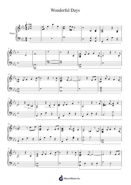 Wonderful Days Sheet Music by Izumi Hirotaka-Arr.Lawwald