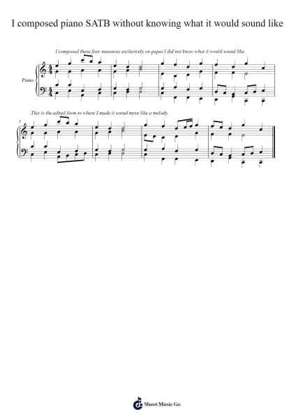 I composed piano SATB without knowing what it would sound like Sheet Music by Jeffmatt-Arr.Phylpeg Bradning