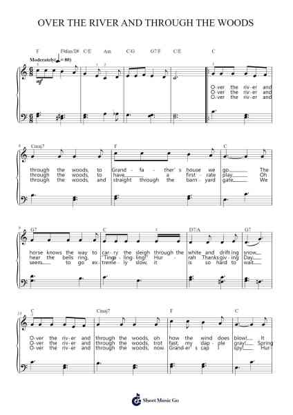 Over The River And Through The Woods Sheet Music by Misc Traditional-Arr.Phisan Lionelphy