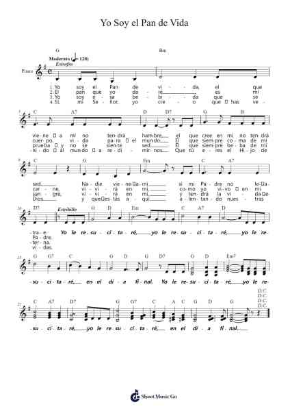 Yo Soy el Pan de Vida Sheet Music by Suzanne Toolan-Arr.Stilkim