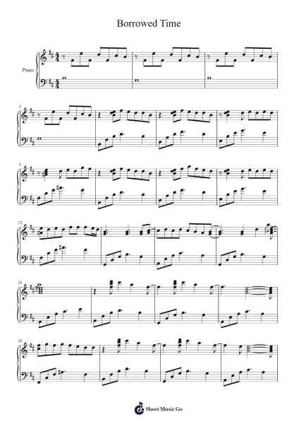 Borrowed Time Sheet Music by SheetMusicDump-Arr.Rocius